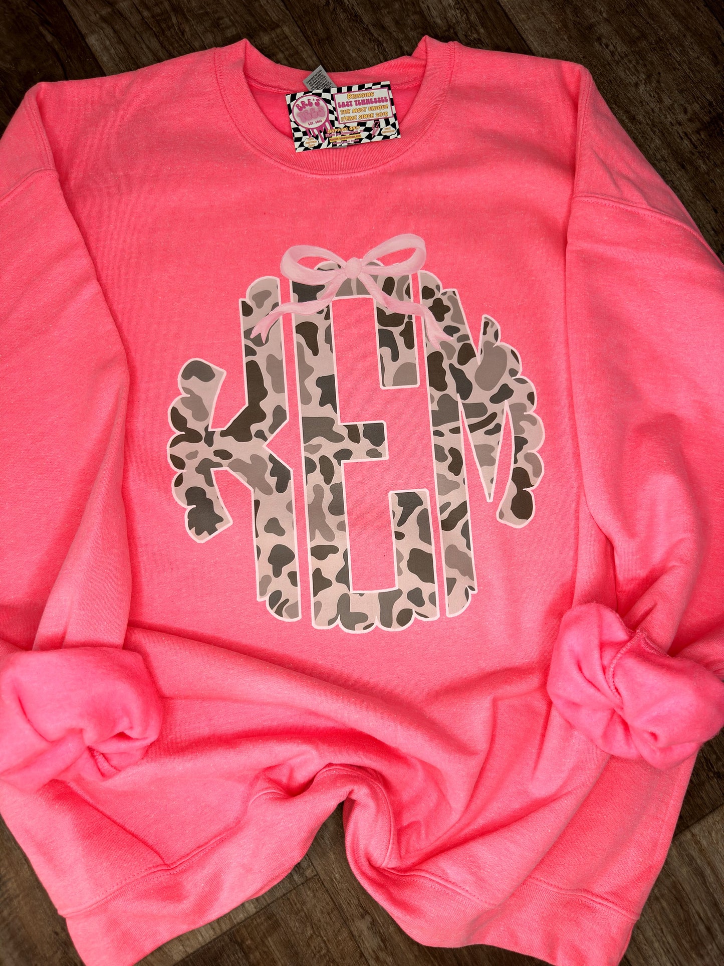 Custom Duck Camo Monogram Crewneck