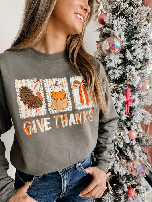 Give Thanks Coquette Crewneck