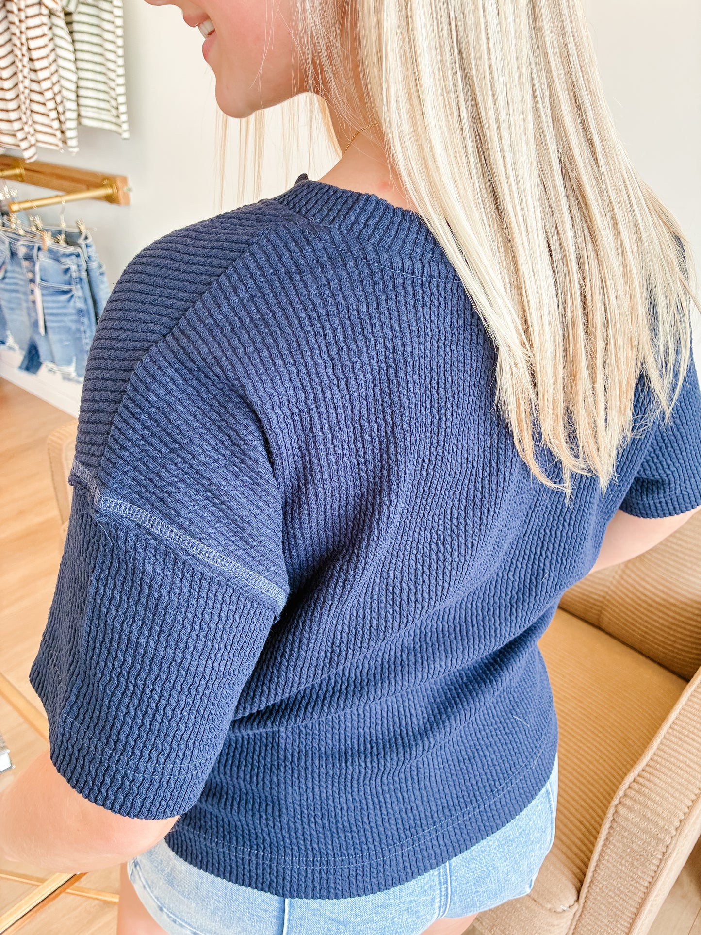 Sailor Contrast Stitch Top