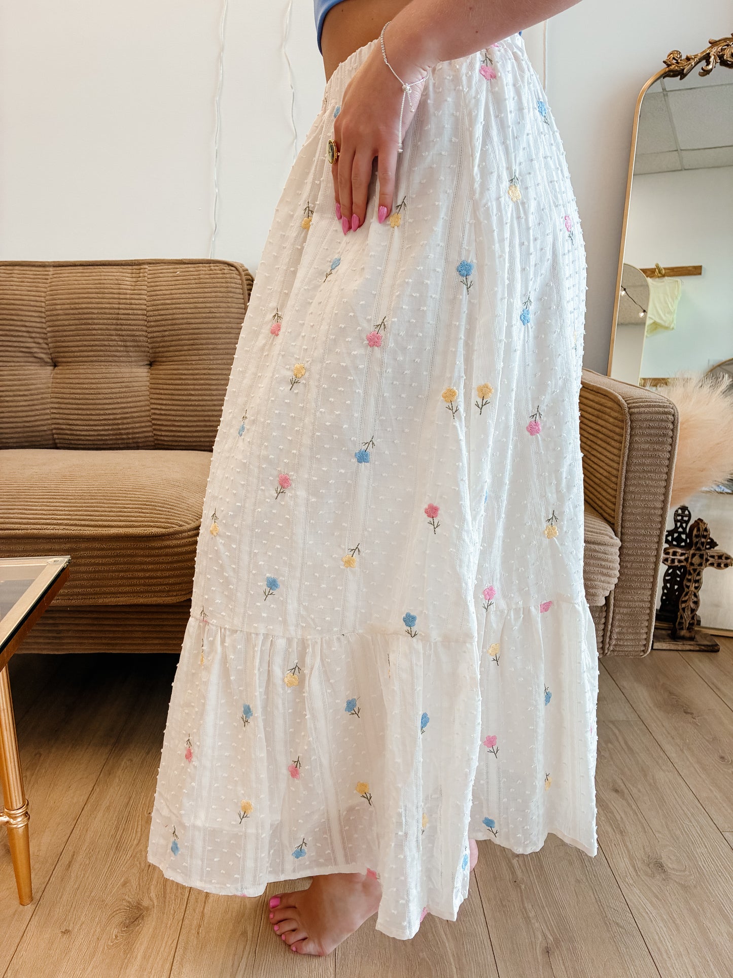 Dainty Daisy Midi Skirt