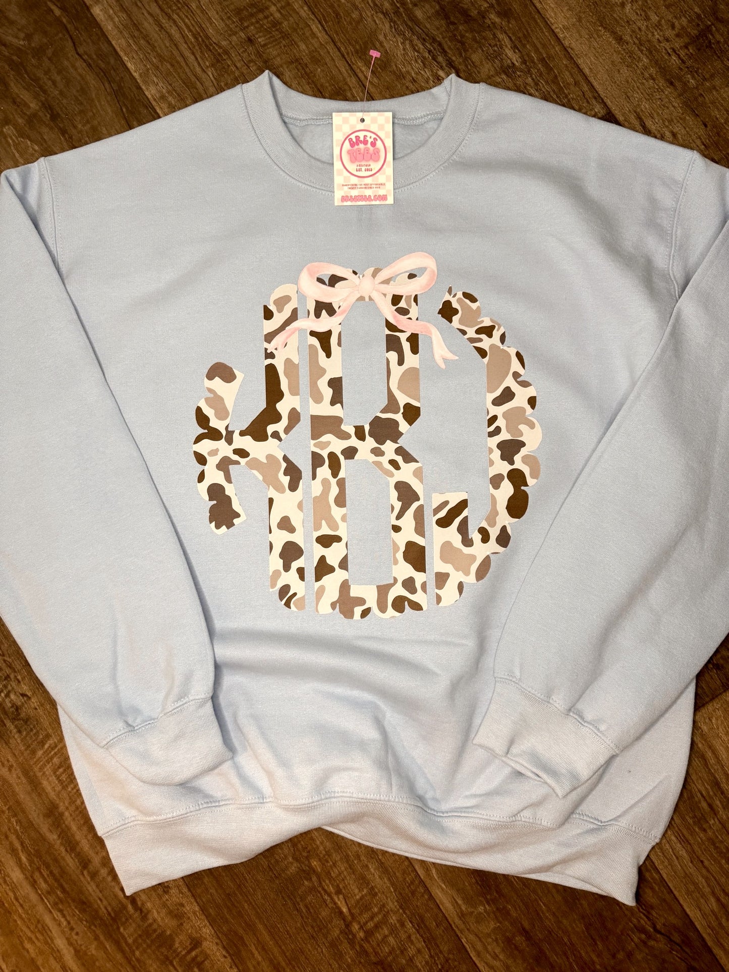 Custom Duck Camo Monogram Crewneck