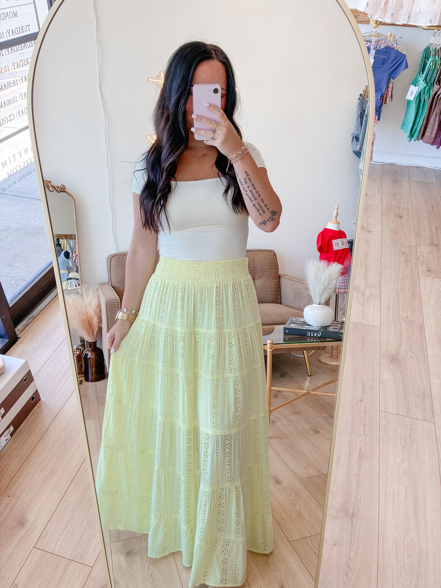 Sundrenched Eyelet Maxi Skirt