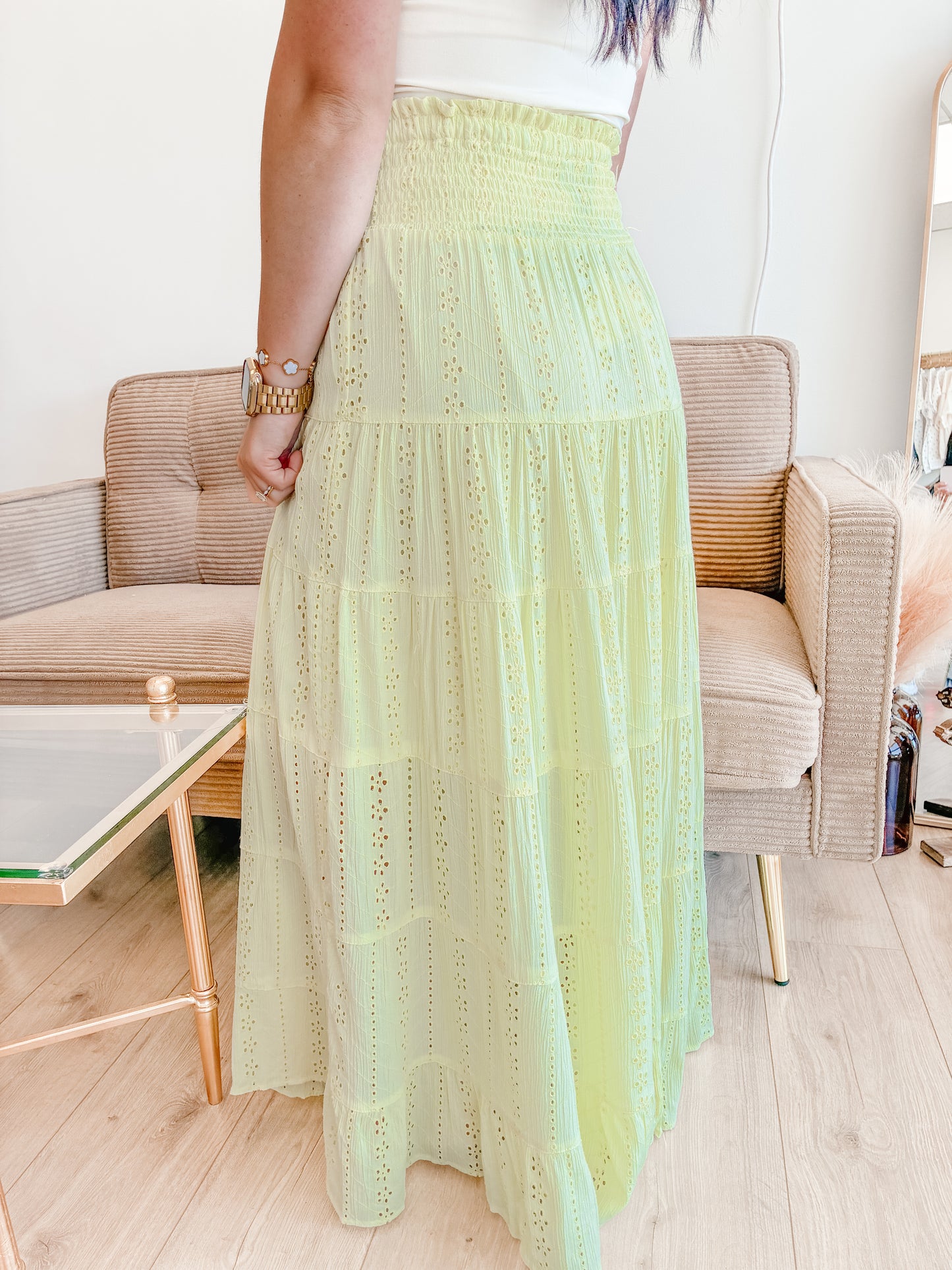 Sundrenched Eyelet Maxi Skirt