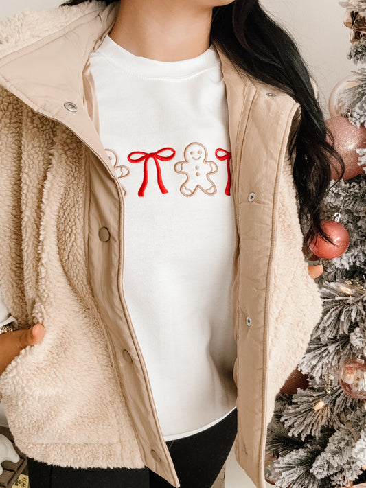Embroidered Coquette Gingerbread Crewneck