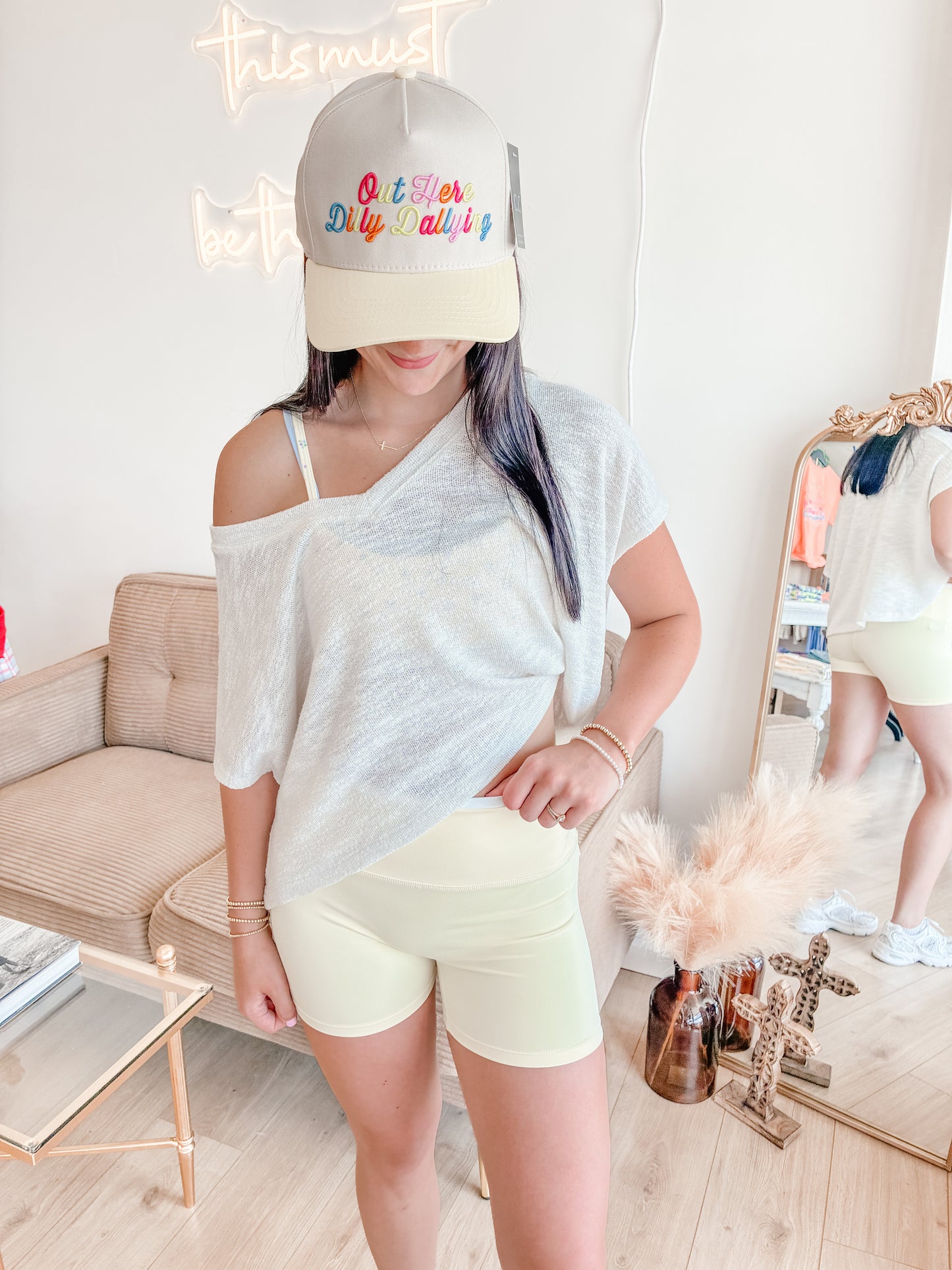 Lemon Contrast Biker Shorts