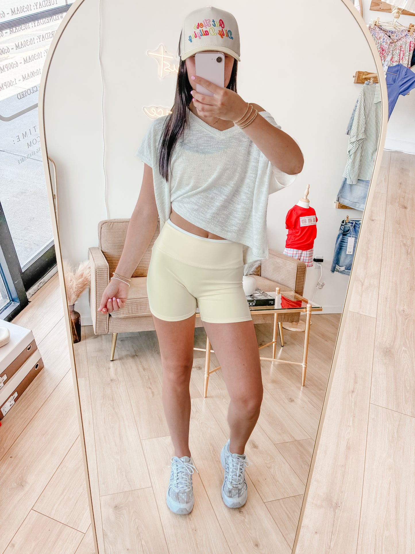Lemon Contrast Biker Shorts