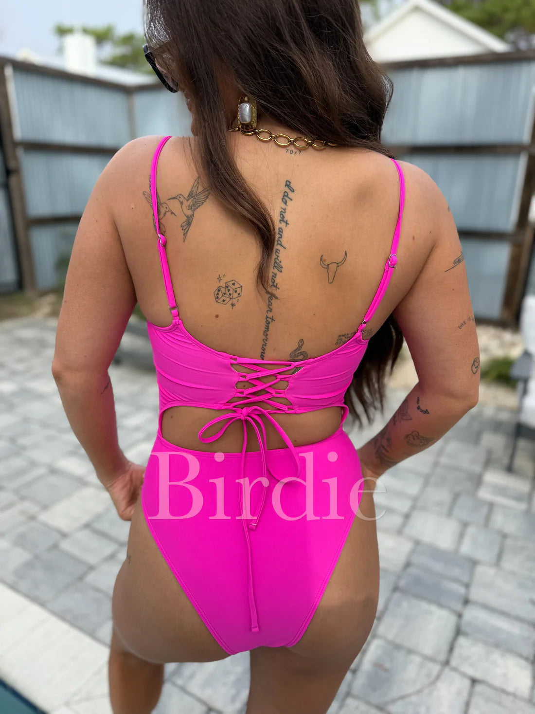 BIRDIE Hot Pink Energy Cutout One Piece Swimsuit
