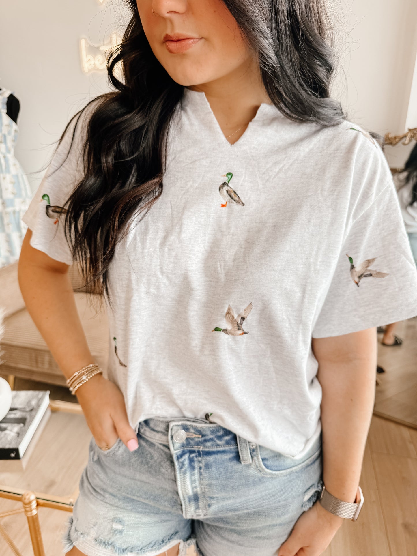 Mallard Patterned Crop Tee