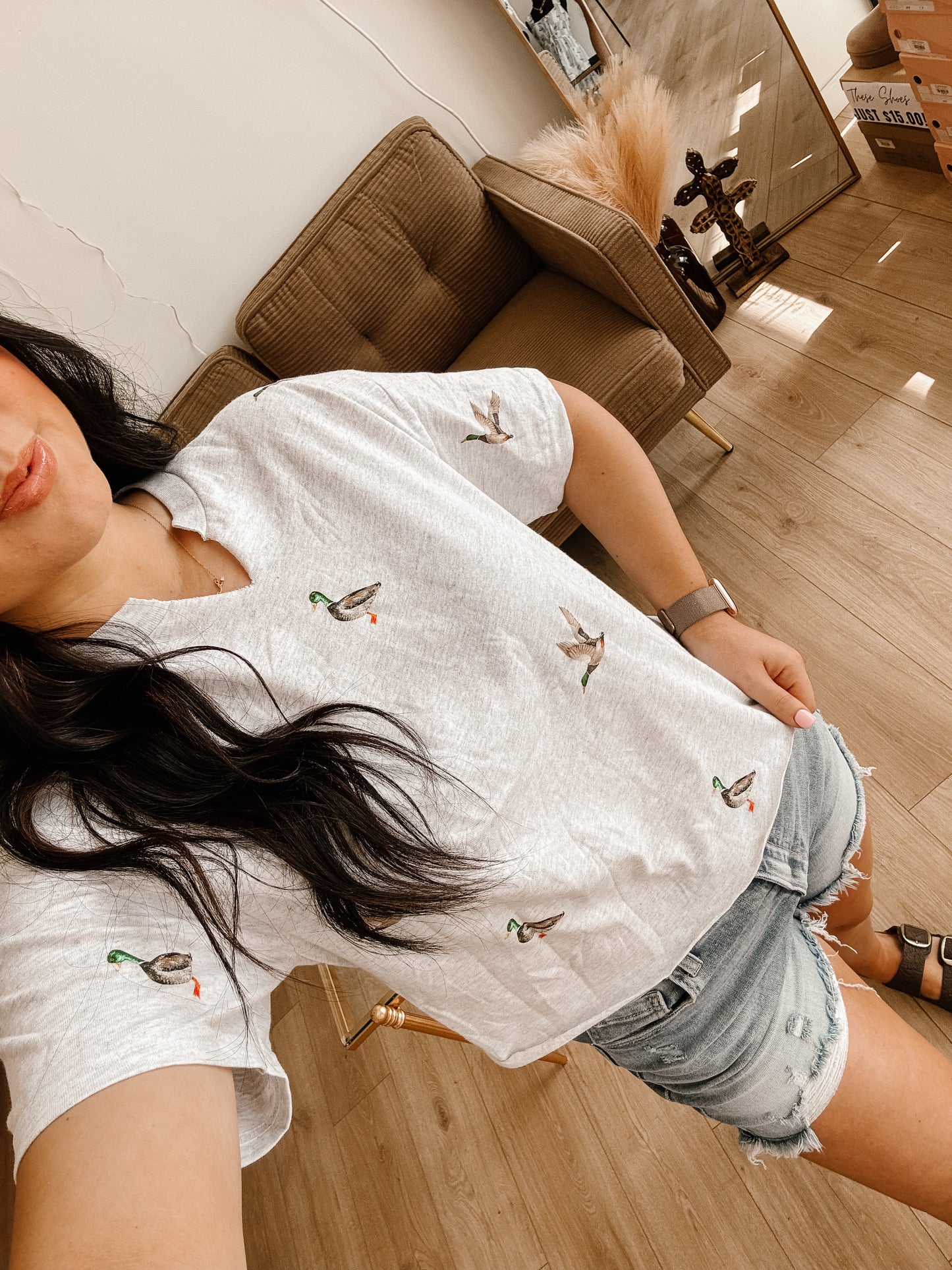 Mallard Patterned Crop Tee