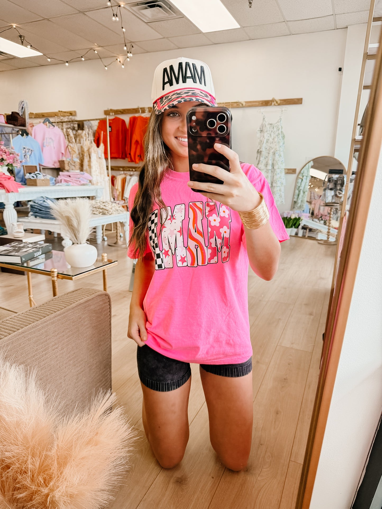 Checker Flower Mama CC Tee