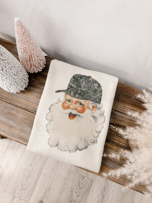 Vintage Camo Santa Crewneck