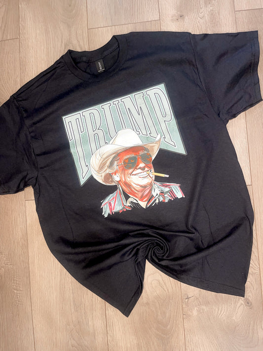 Cowboy Trump Black Tee