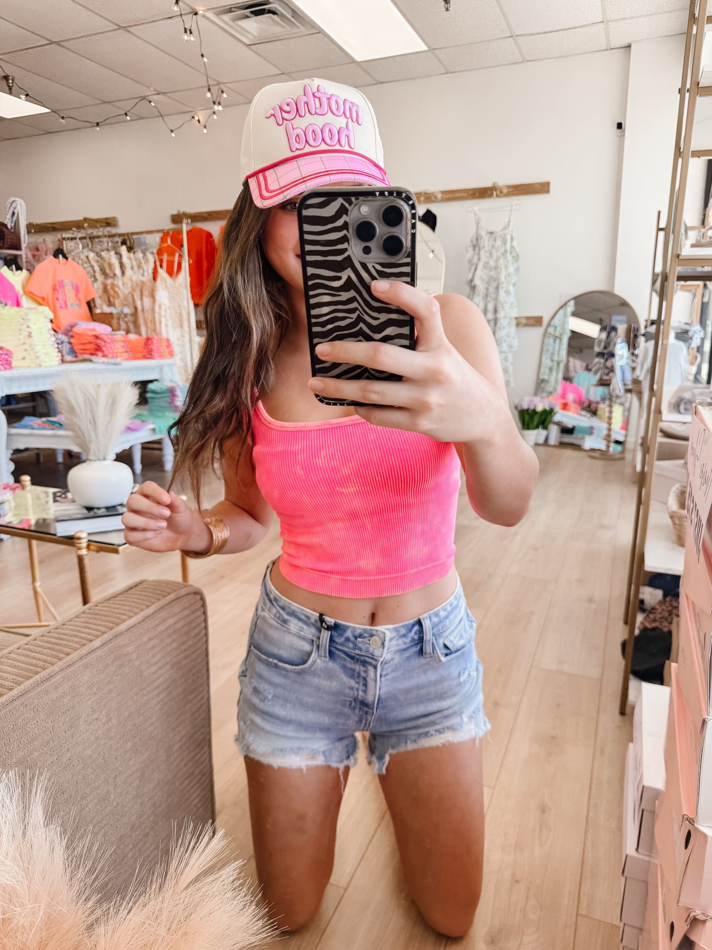 "Mother Hood" On Tan Cap with Patch Work