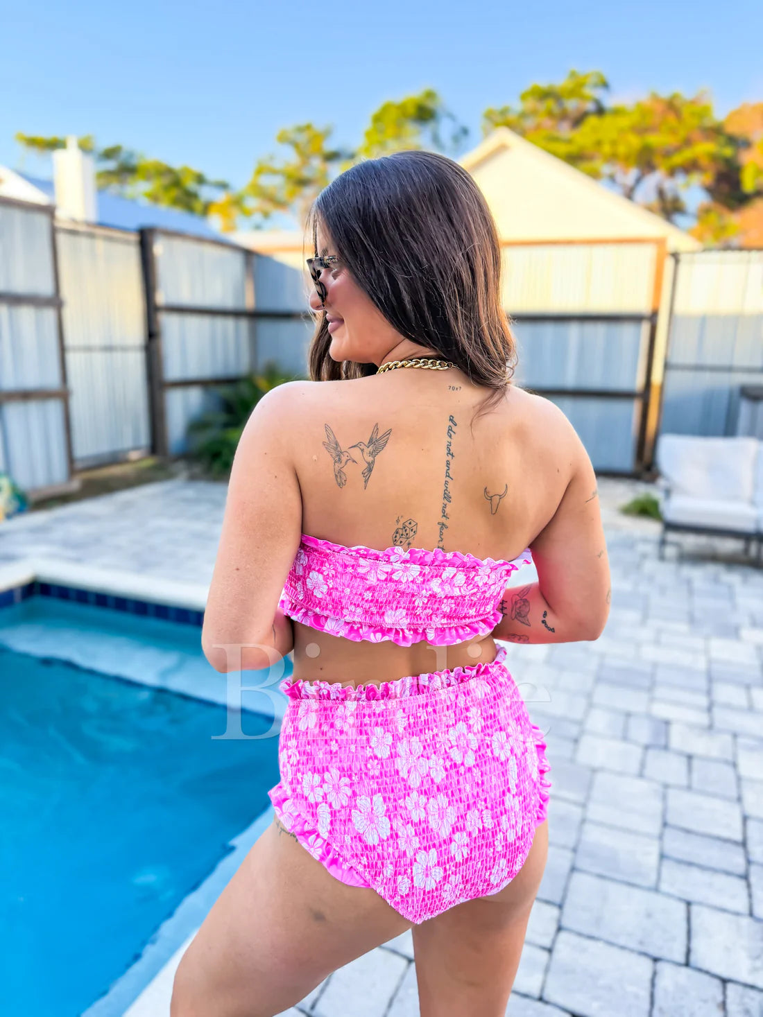 BIRDIE Ruffle Bandeau Two Piece Swimsuit