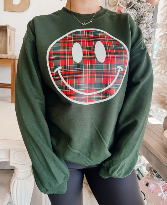 Checker Smiley Crewneck