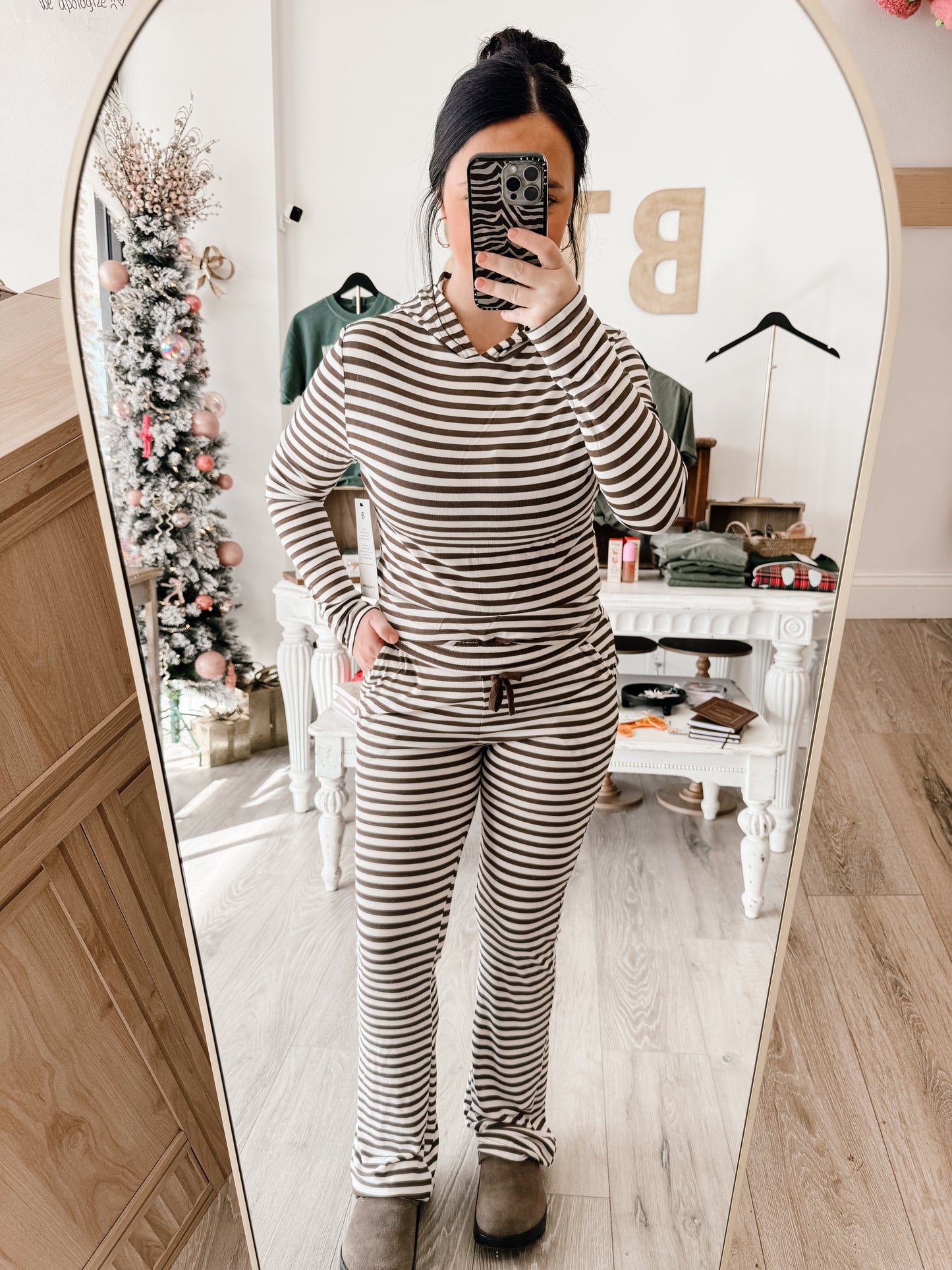 Soft Modal Striped Pants With Drawstring (2 colors)