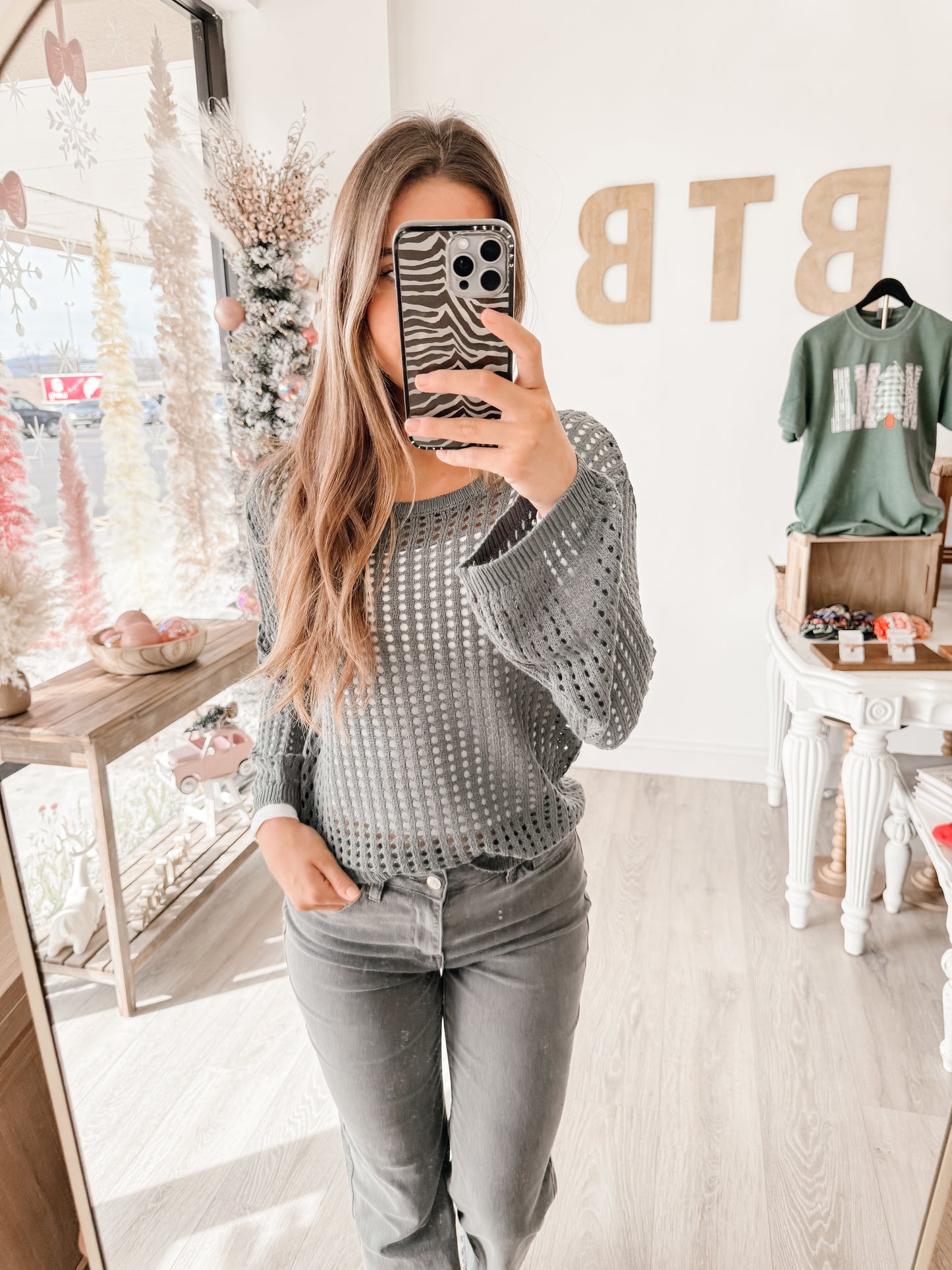 Hollow Out Long Sleeve Sweater