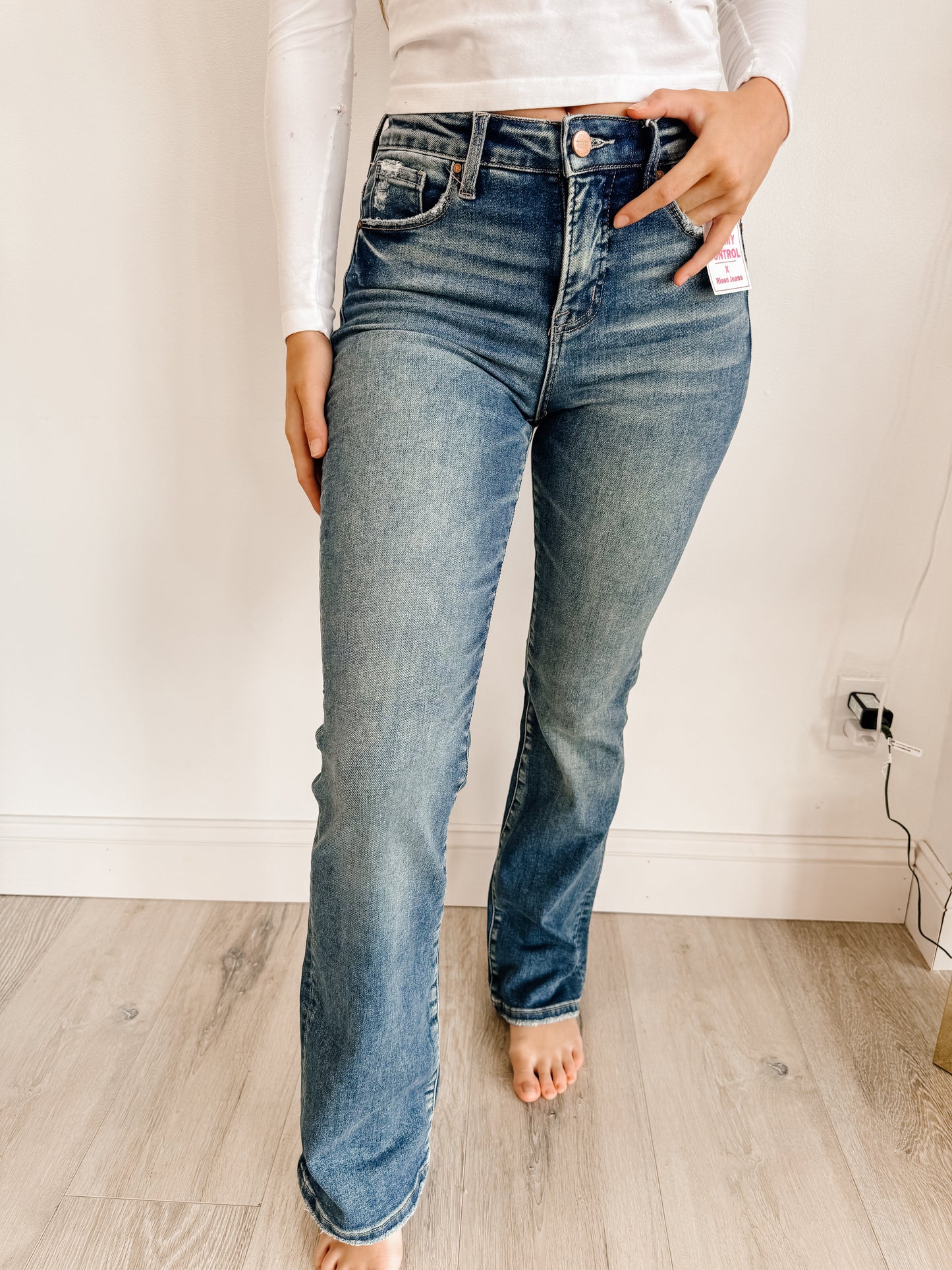 Tummy Control High Rise Straight Jeans