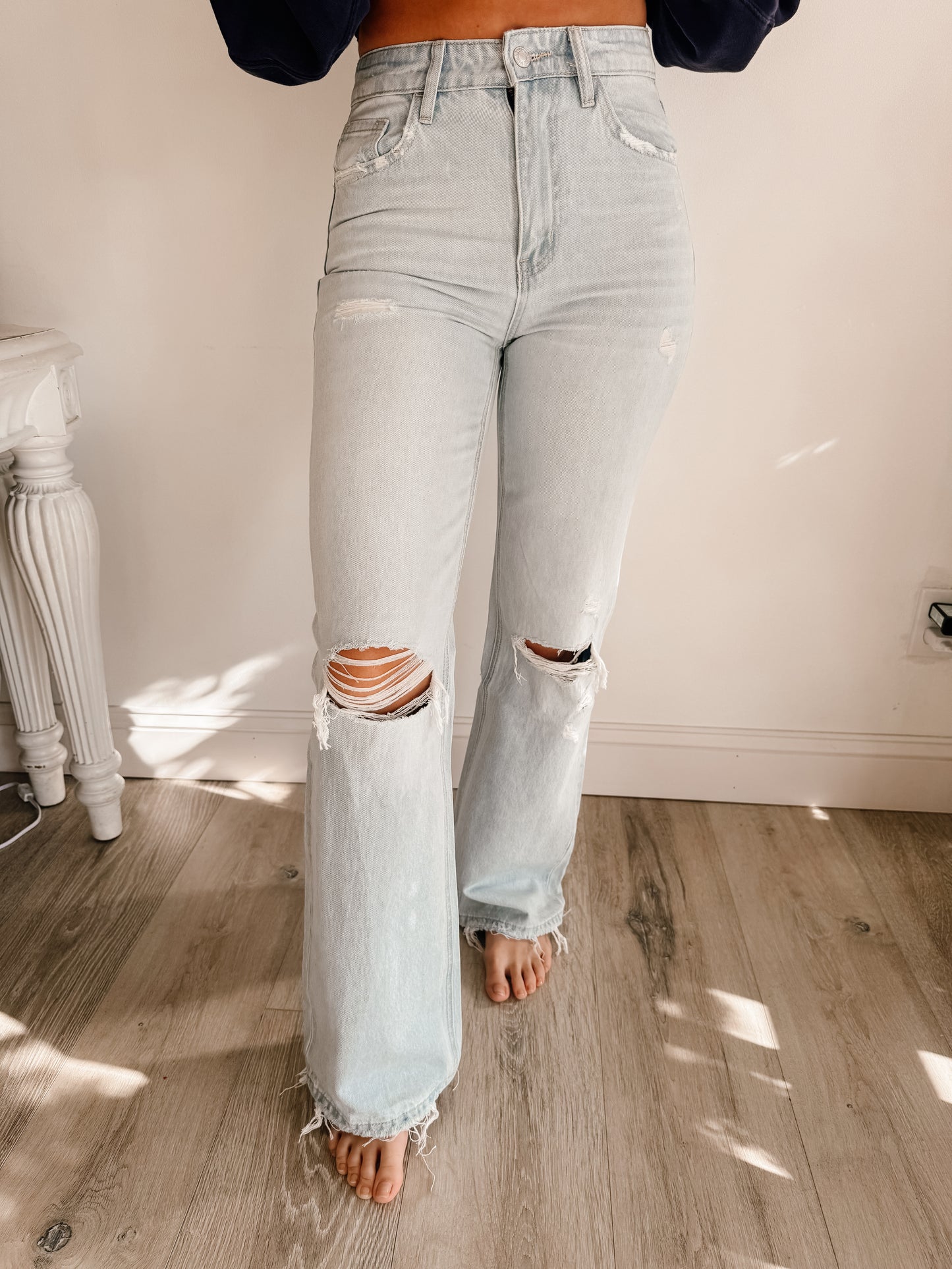 90's Vintage Super High Rise Flare Jeans
