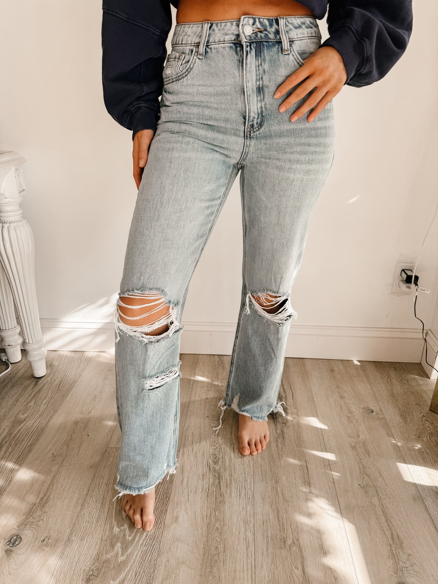 90's Vintage Super High Rise Flare Jeans