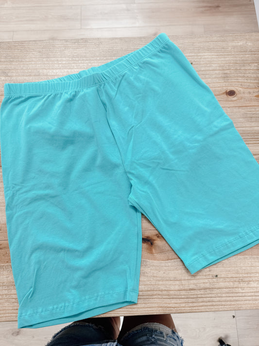 Mint Cotton Biker Shorts
