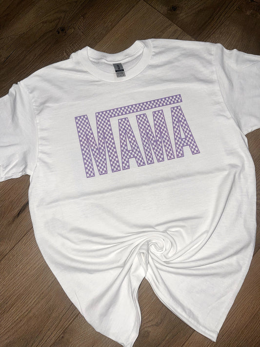 Purple Checker Mama Tee