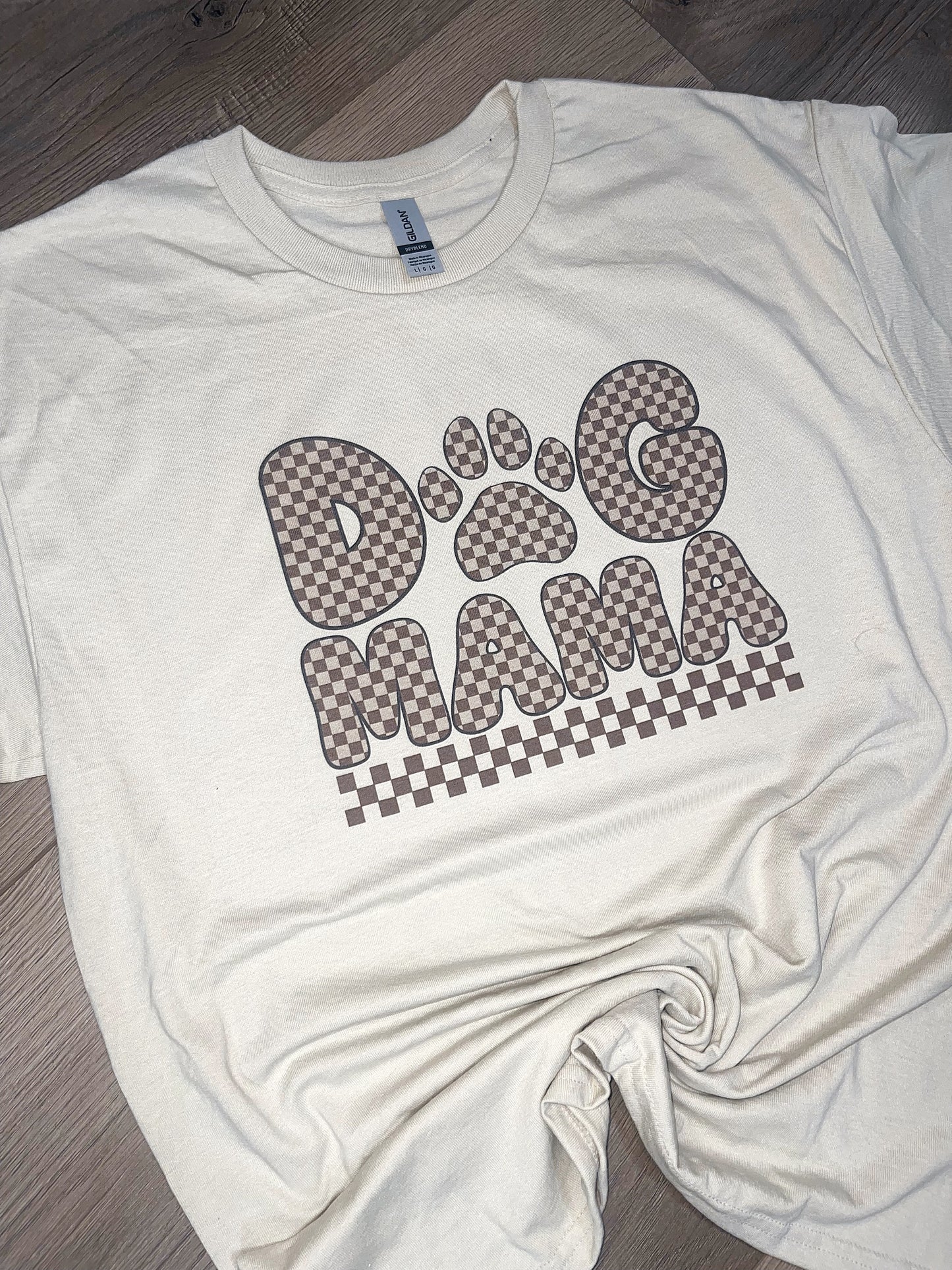 Checkered Dog Mama Tee