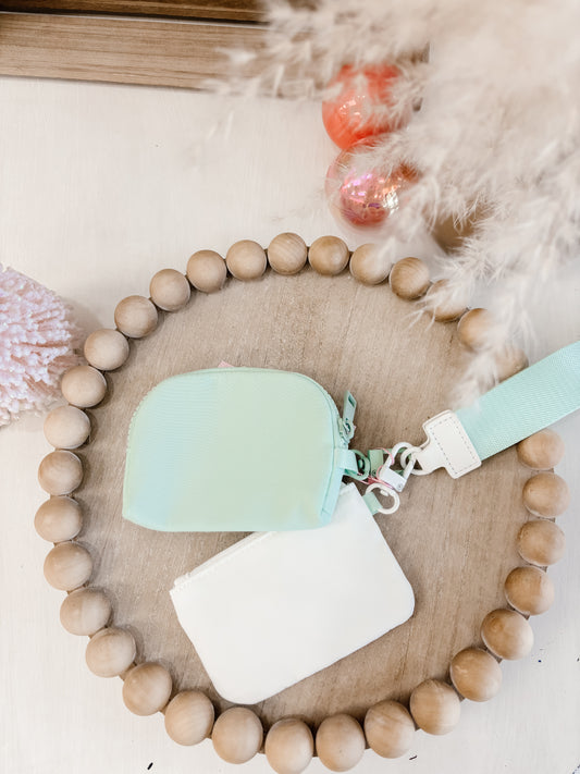 Dual Pouch Wristlet Keychain Wallet (4 colors)