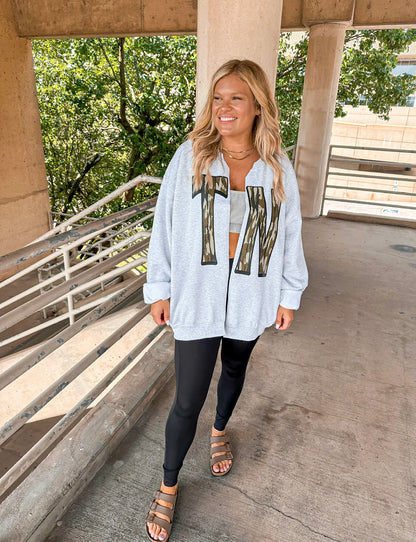TN Camo Crewneck Cardigan