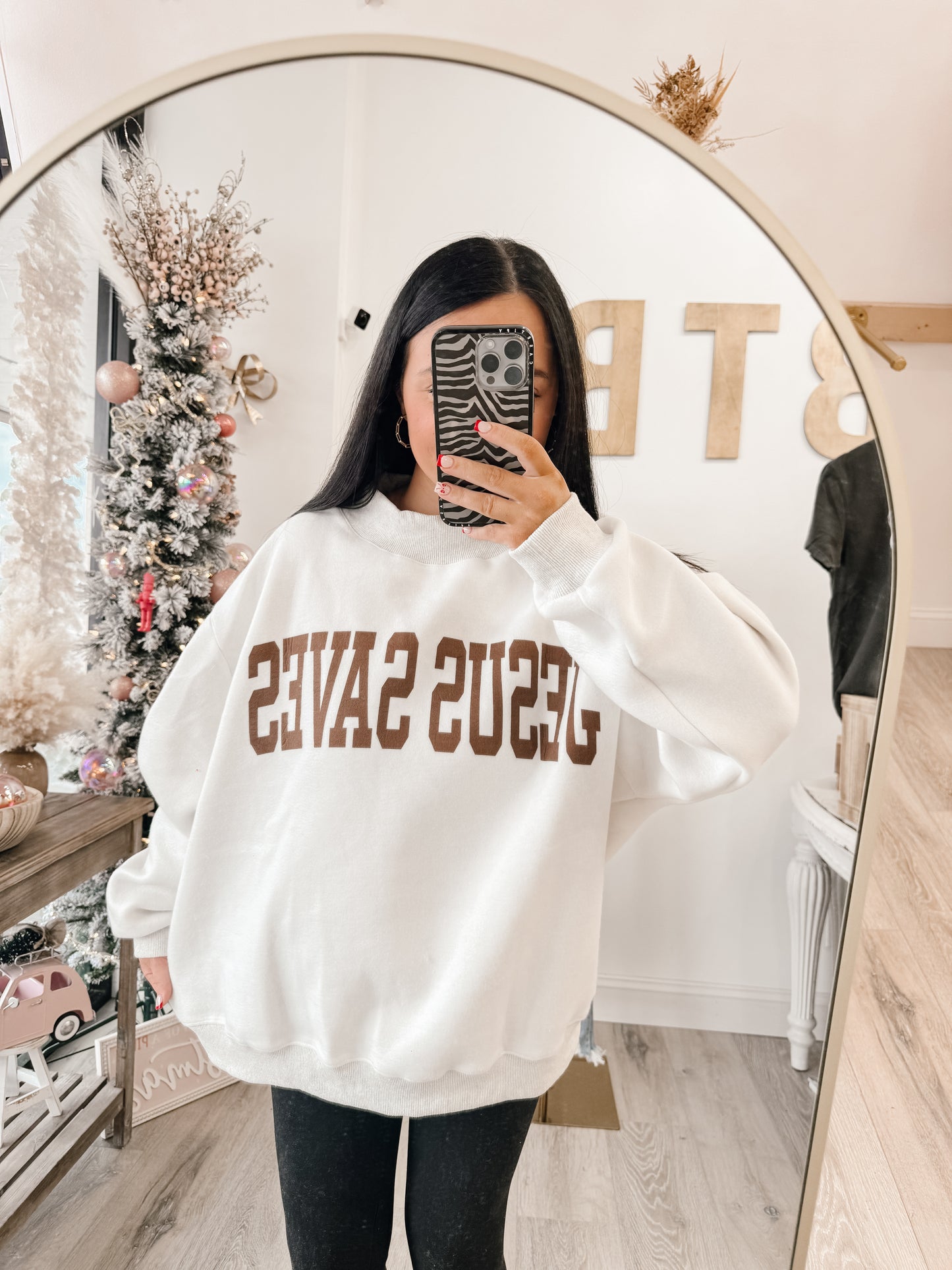 Jesus Saves & Cross REVERSIBLE Mockneck