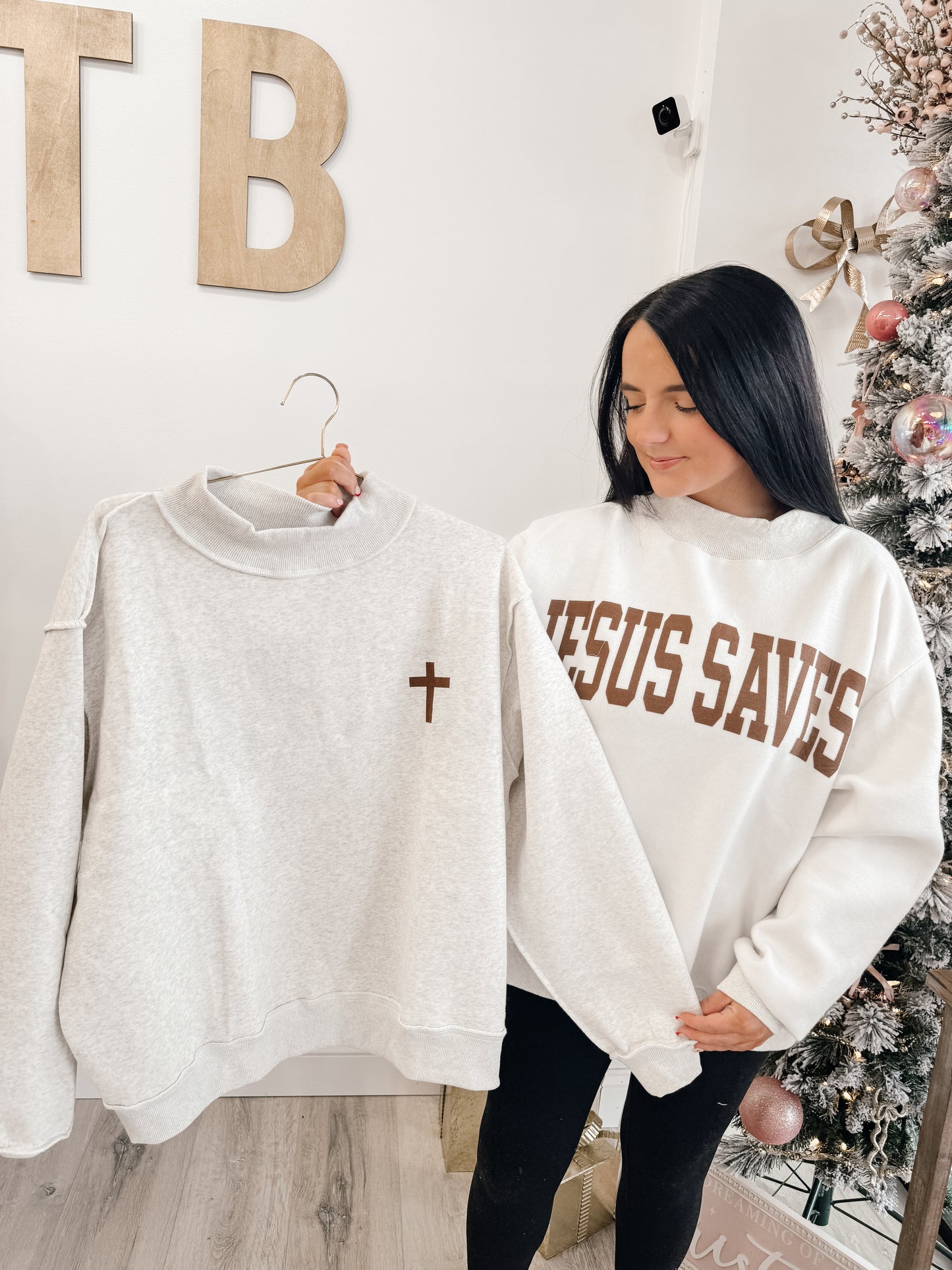 Jesus Saves & Cross REVERSIBLE Mockneck