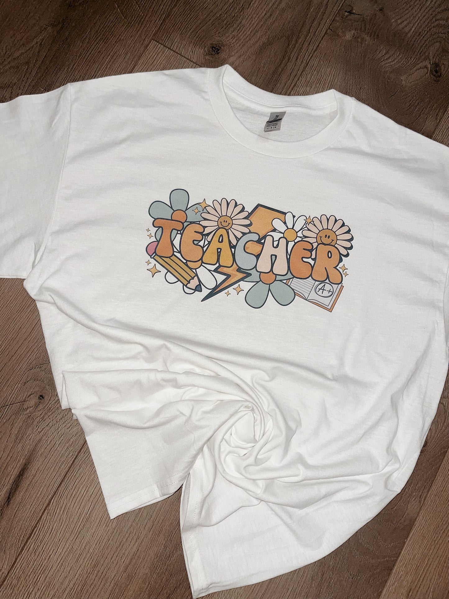 Groovy Retro Teacher Tee