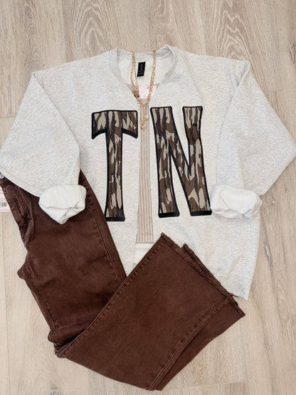 TN Camo Crewneck Cardigan