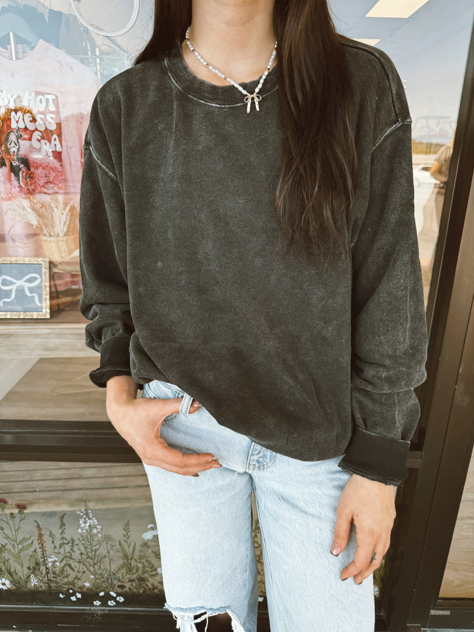 Oversized Mineral Washed Sweatshirt