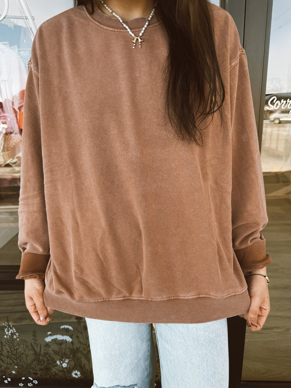 Oversized Mineral Washed Sweatshirt