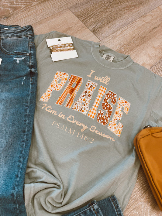 Praise Him Fall Comfort Colors Tee