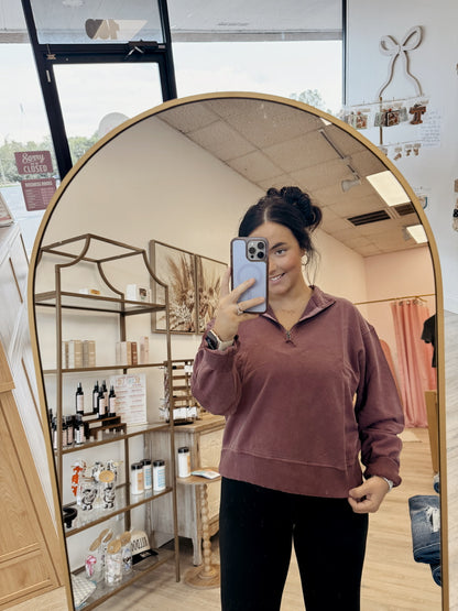F/terry Pigment Dye & Enzyem Washed Half Zip Top