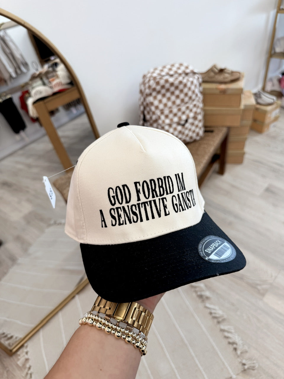 Embroidered Sensitive Gansta Trucker Hat