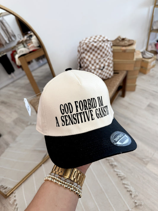Embroidered Sensitive Gansta Trucker Hat