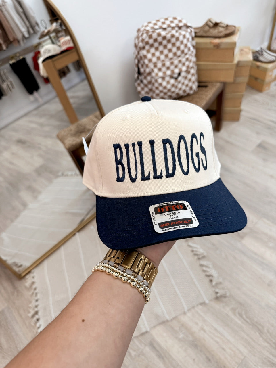 Embroidered Navy Bulldogs Trucker Hat