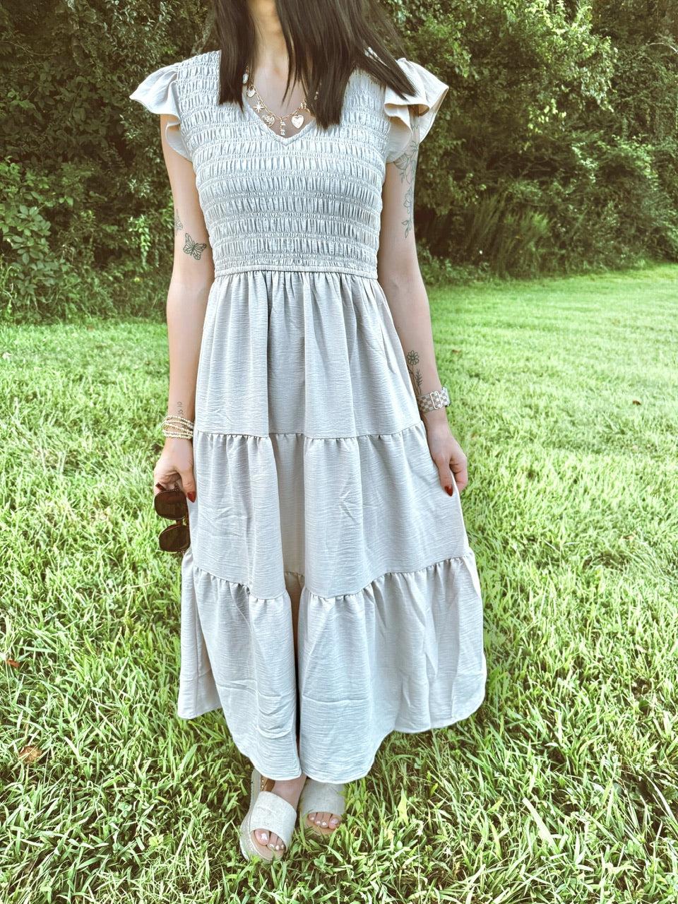Flutter Sleeve Maxi Dress (S-3XL)