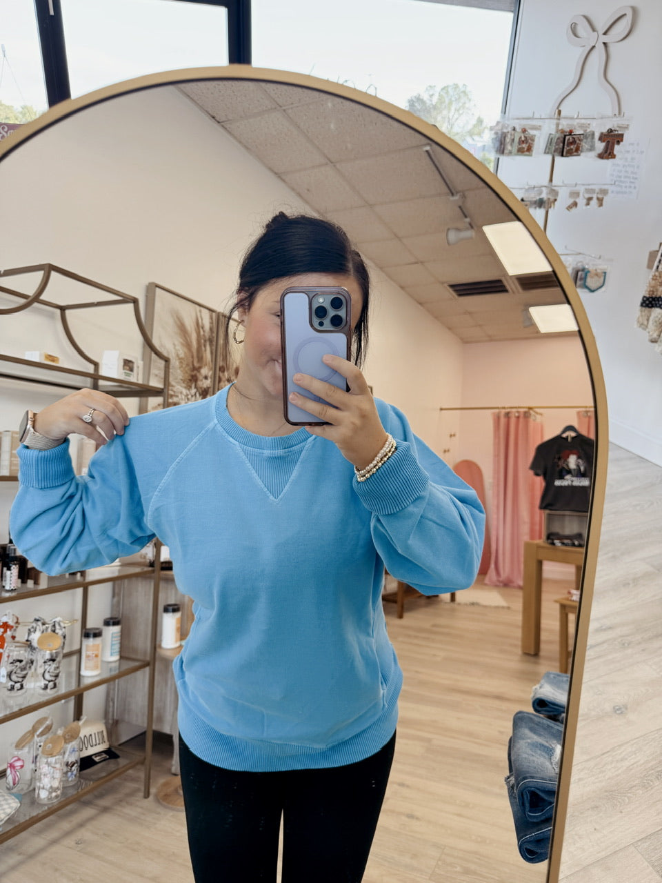 Pigment Dyed French Terry Pullover With Pockets