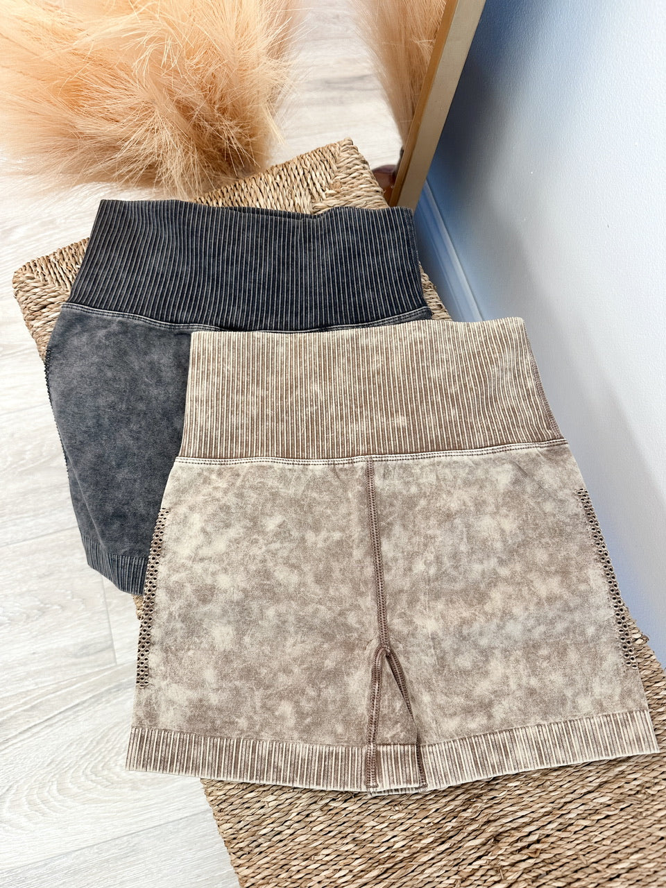 Washed Seamless High Waisted Shorts