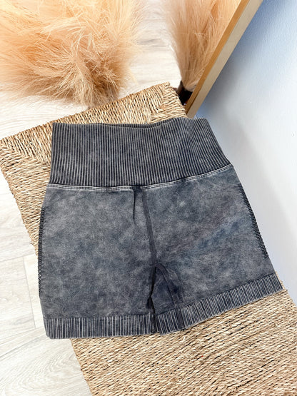 Washed Seamless High Waisted Shorts