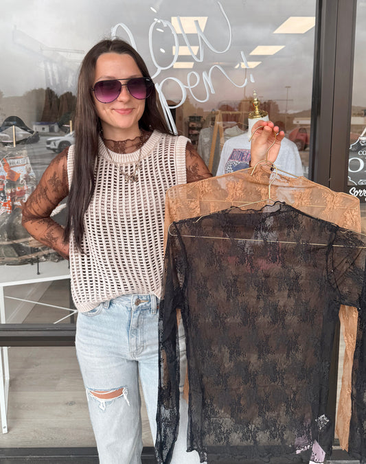 Lace See-through Layering Top