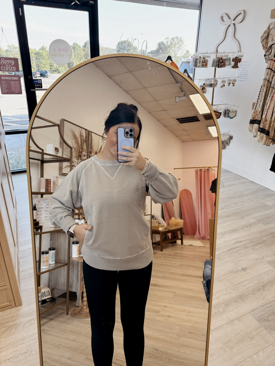Pigment Dyed French Terry Pullover With Pockets