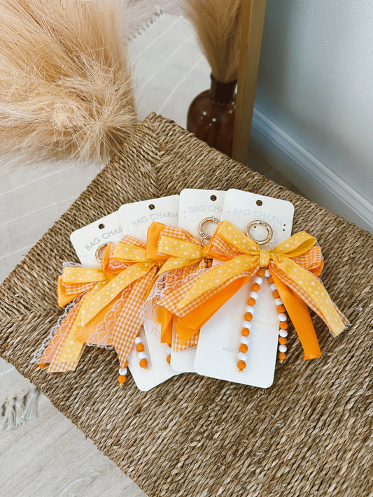 Game Day Theme Triple Layered Bow Keychain