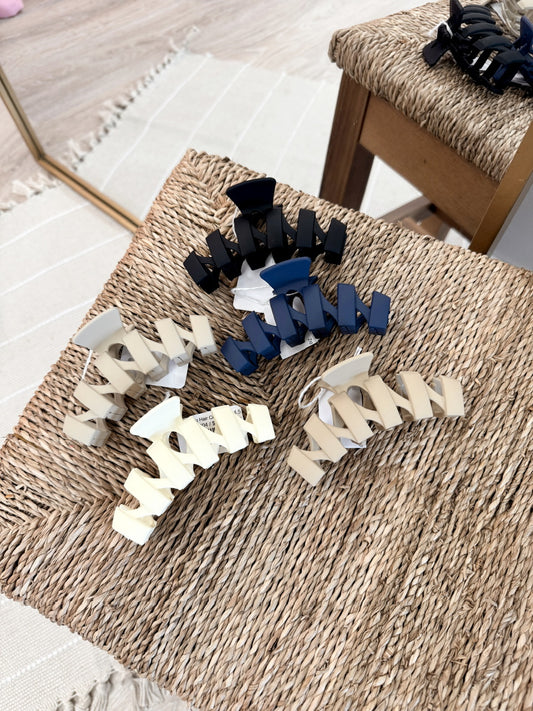 Zig Zag Hair Claw Clips, 4.5 Inch
