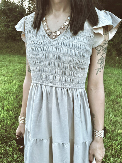 Flutter Sleeve Maxi Dress (S-3XL)
