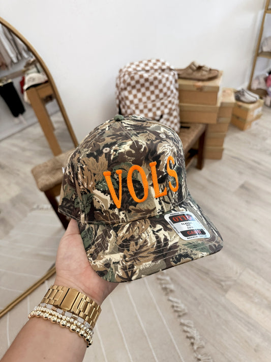 Embroidered Camo Vols Trucker Hat